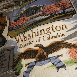 Vintage Washington DC Souvenir Cloth Panel